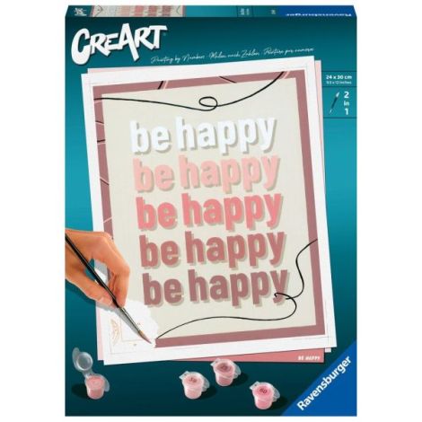 Ravensburger - CreArt pictura pe numere pentru adulti Be Happy - poza 1
