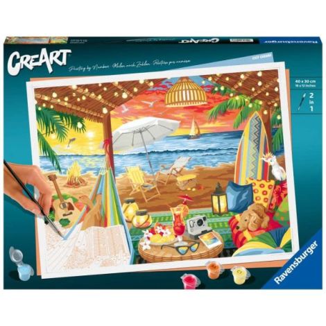 Ravensburger - CreArt pictura pe numere pentru adulti cabana cozy - poza 1