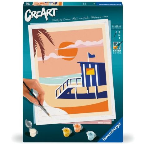 Ravensburger - CreArt pictura pe numere pentru adulti cabana pe plaja - poza 1