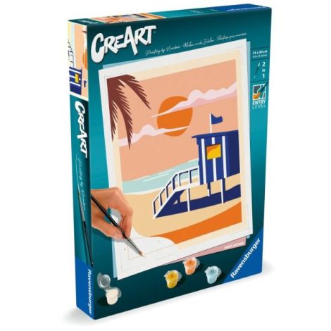 Ravensburger - CreArt pictura pe numere pentru adulti cabana pe plaja - poza 2