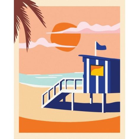 Ravensburger - CreArt pictura pe numere pentru adulti cabana pe plaja - poza 3