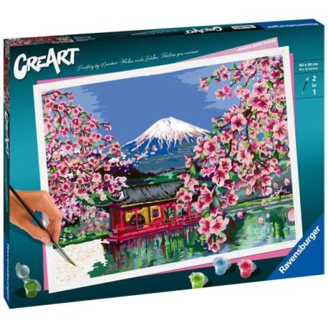 Ravensburger - CreArt pictura pe numere pentru adulti flori de cires japonez - poza 2