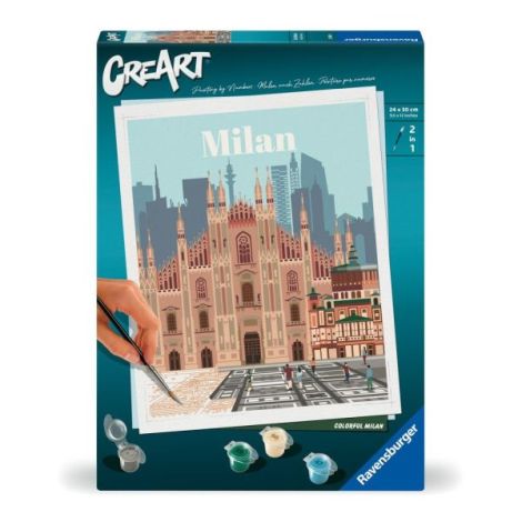 Ravensburger - CreArt pictura pe numere pentru adulti Milano plin de culoare - poza 1