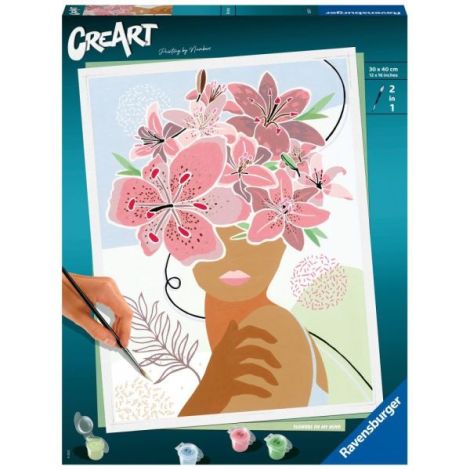 Ravensburger - CreArt pictura pe numere pentru adulti minte plina de flori - poza 1
