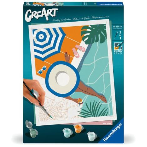 Ravensburger - CreArt pictura pe numere pentru adulti momente de relaxare la piscina - poza 1