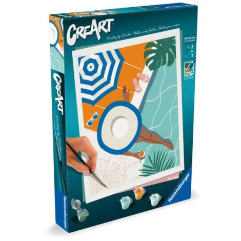 Ravensburger - CreArt pictura pe numere pentru adulti momente de relaxare la piscina - poza 2
