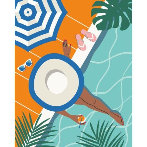 Ravensburger - CreArt pictura pe numere pentru adulti momente de relaxare la piscina - poza 3