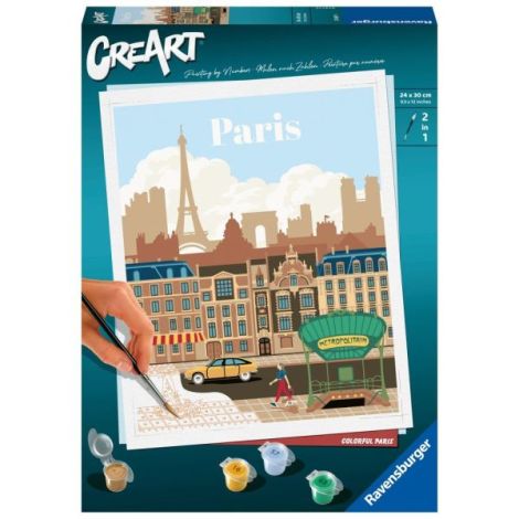 Ravensburger - CreArt pictura pe numere pentru adulti Paris plin de culoare - poza 1