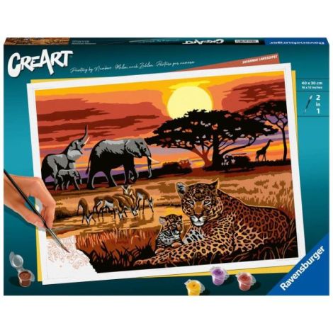 Ravensburger - CreArt pictura pe numere pentru adulti peisaj din savana - poza 1