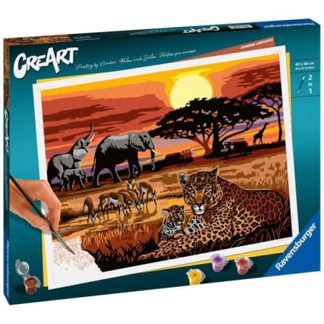 Ravensburger - CreArt pictura pe numere pentru adulti peisaj din savana - poza 2