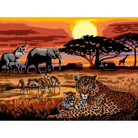 Ravensburger - CreArt pictura pe numere pentru adulti peisaj din savana - poza 3