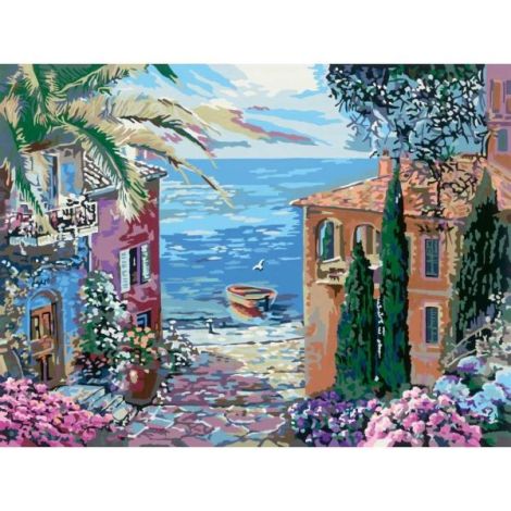 Ravensburger - CreArt pictura pe numere pentru adulti Tablou Canvas peisaj mediteranean - poza 3