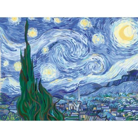Ravensburger - CreArt pictura pe numere pentru adulti Tablou Canvas Van Gogh noapte instelata - poza 3