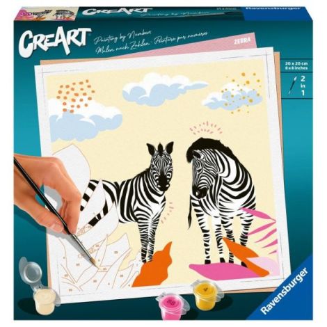 Ravensburger - CreArt pictura pe numere pentru adulti zebre - poza 1