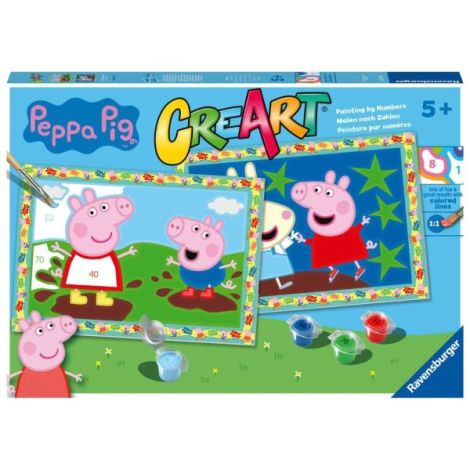 Ravensburger - CreArt pictura pe numere pentru copii 2 sabloane Peppa Pig - poza 1