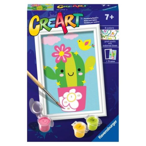 Ravensburger - CreArt pictura pe numere pentru copii cactus in ghiveci - poza 1