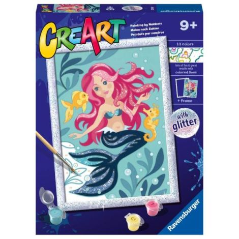 Ravensburger - CreArt pictura pe numere pentru copii cu sclipici sirena - poza 1