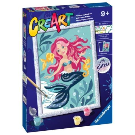 Ravensburger - CreArt pictura pe numere pentru copii cu sclipici sirena - poza 2
