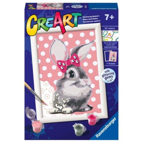 Ravensburger - CreArt pictura pe numere pentru copii iepuras cu funda - poza 1