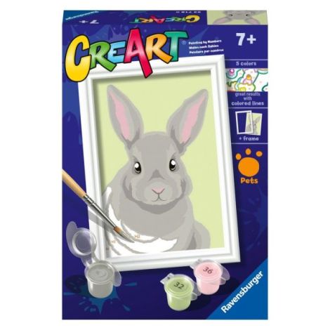 Ravensburger - CreArt pictura pe numere pentru copii iepuras gri - poza 1