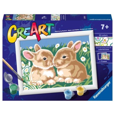 Ravensburger - CreArt pictura pe numere pentru copii iepurasi printre margarete - poza 1