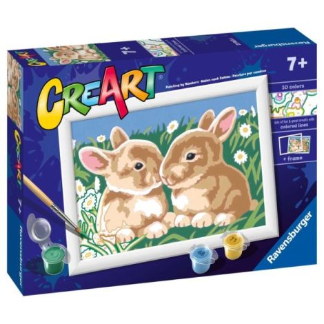 Ravensburger - CreArt pictura pe numere pentru copii iepurasi printre margarete - poza 2