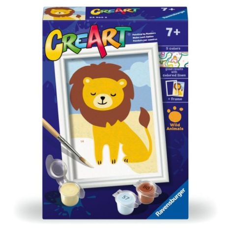 Ravensburger - CreArt pictura pe numere pentru copii leu salbatic - poza 1