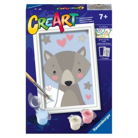 Ravensburger - CreArt pictura pe numere pentru copii lup dragut - poza 1