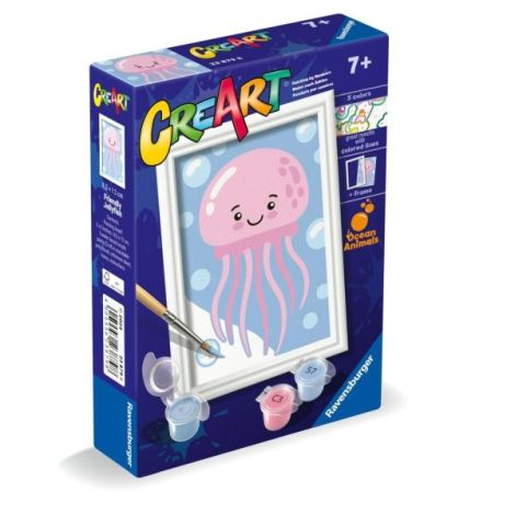 Ravensburger - CreArt pictura pe numere pentru copii meduza prietenoasa - poza 2