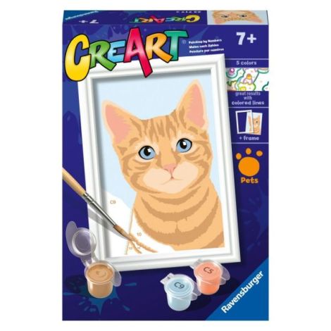 Ravensburger - CreArt pictura pe numere pentru copii pisicuta portocalie - poza 1