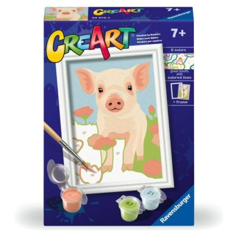 Ravensburger - CreArt pictura pe numere pentru copii porcusor dragut - poza 1