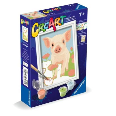 Ravensburger - CreArt pictura pe numere pentru copii porcusor dragut - poza 2