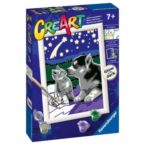 Ravensburger - CreArt pictura pe numere pentru copii prieteni care stralucesc in intuneric - poza 2