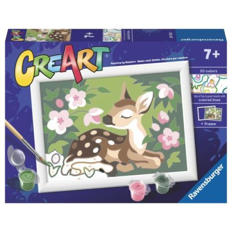 Ravensburger - CreArt pictura pe numere pentru copii pui de caprioara si flori - poza 1
