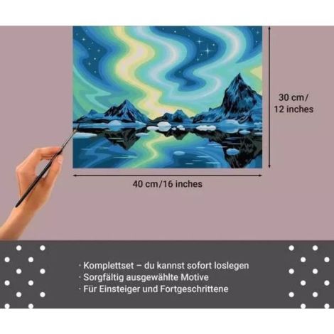 Ravensburger - Pictura pe numere Tablou Canvas Aurora Boreala - poza 2
