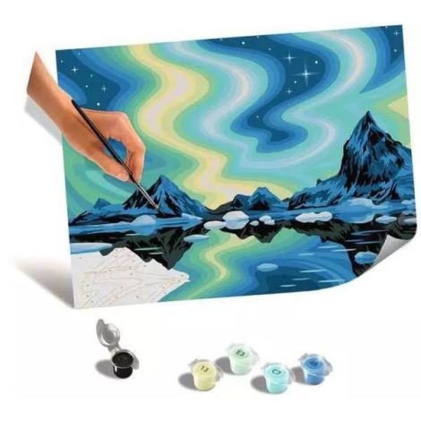 Ravensburger - Pictura pe numere Tablou Canvas Aurora Boreala - poza 4