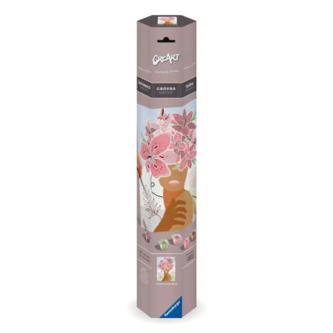 Ravensburger - Pictura pe numere Tablou Canvas femeie cu flori in cap - poza 4