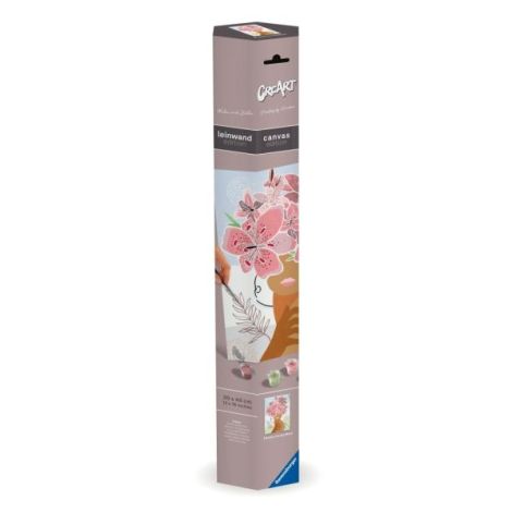 Ravensburger - Pictura pe numere Tablou Canvas femeie cu flori in cap - poza 5