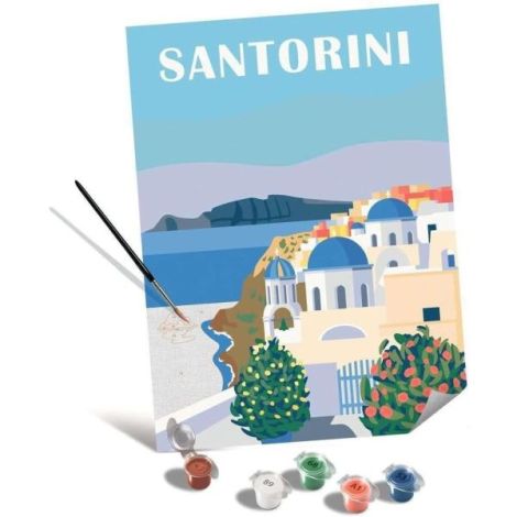 Ravensburger - Pictura pe numere Tablou Canvas Santorini - poza 2