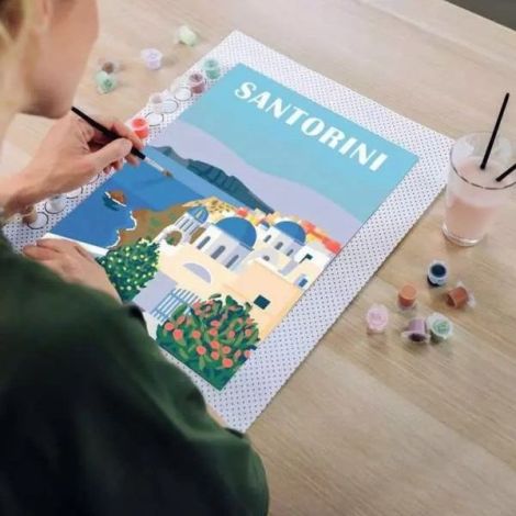 Ravensburger - Pictura pe numere Tablou Canvas Santorini - poza 3