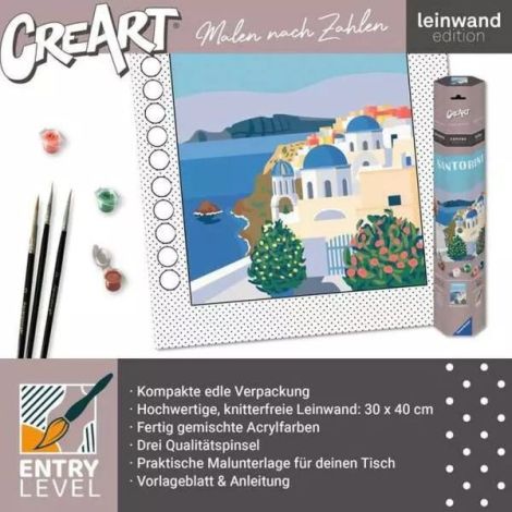 Ravensburger - Pictura pe numere Tablou Canvas Santorini - poza 5