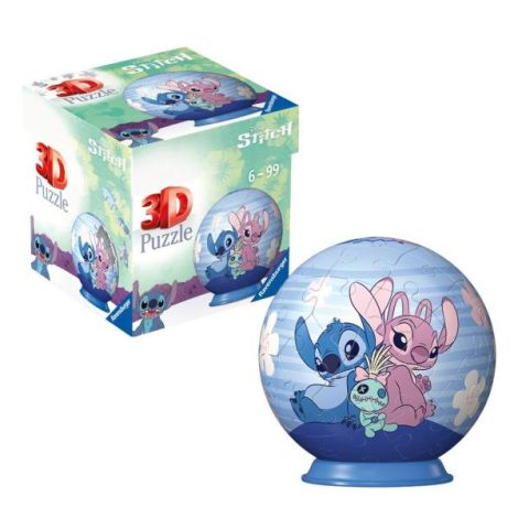 Ravensburger - Puzzle 3D bila Disney Stitch Angel si Stitch 54 piese - poza 1