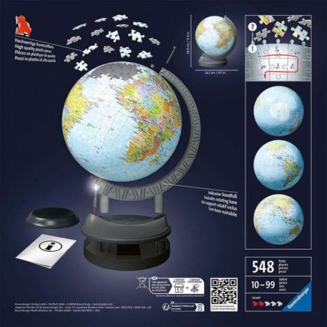 Ravensburger - Puzzle 3d Cu Led Globul Pamantesc 540 Piese - poza 3