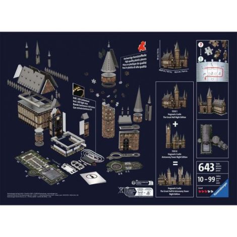 Ravensburger - Puzzle 3d Cu Led Harry Potter Sala Principala 540 Piese - poza 3