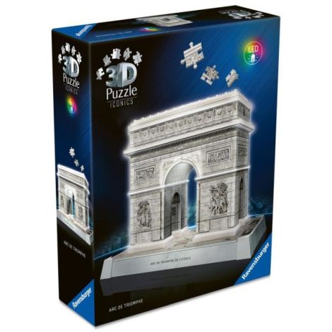 Ravensburger - Puzzle 3D iconic Arcul de Triumf cu LED 216 piese model de colectie in miniatura - poza 1