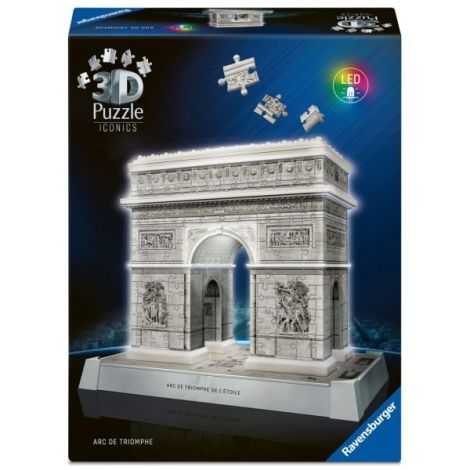 Ravensburger - Puzzle 3D iconic Arcul de Triumf cu LED 216 piese model de colectie in miniatura - poza 2