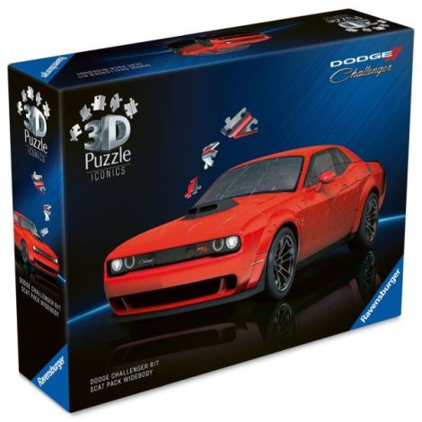 Ravensburger - Puzzle 3D iconic Dodge Challenger Road Track Scat Pack Widebody 108 piese model de colectie - poza 1