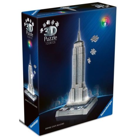 Ravensburger - Puzzle 3D iconic Empire State Building cu LED 216 piese model de colectie in miniatura - poza 1