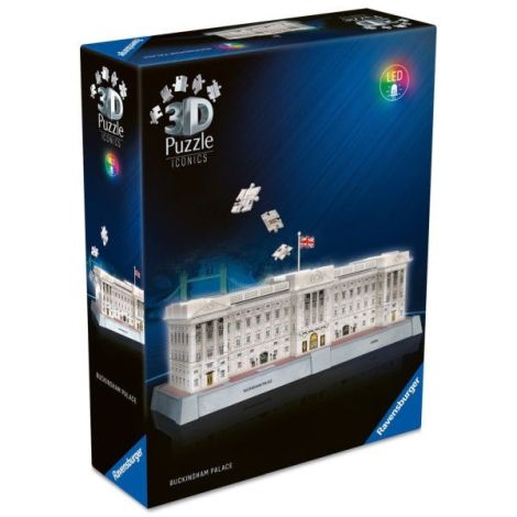 Ravensburger - Puzzle 3D iconic Palatul Buckingham cu LED 216 piese model de colectie in miniatura - poza 1