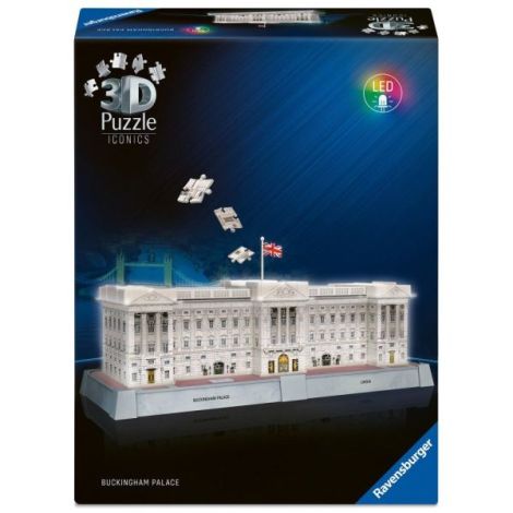 Ravensburger - Puzzle 3D iconic Palatul Buckingham cu LED 216 piese model de colectie in miniatura - poza 2
